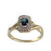 Tweedehands goud 750 2 toon diamanten saffier ring - bekijk V1