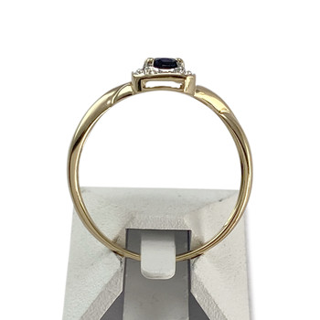 Bague d'occasion or 750 2 tons diamants saphir