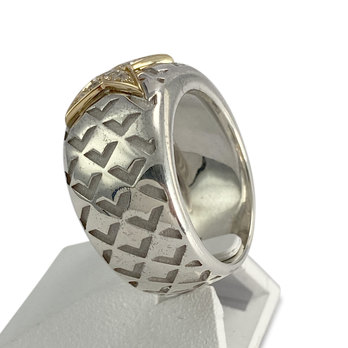 Bague MAUBOUSSIN d'occasion argent gris diamants - vue 2