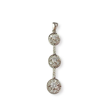 Pendentif d'occasion or 750 blanc diamant