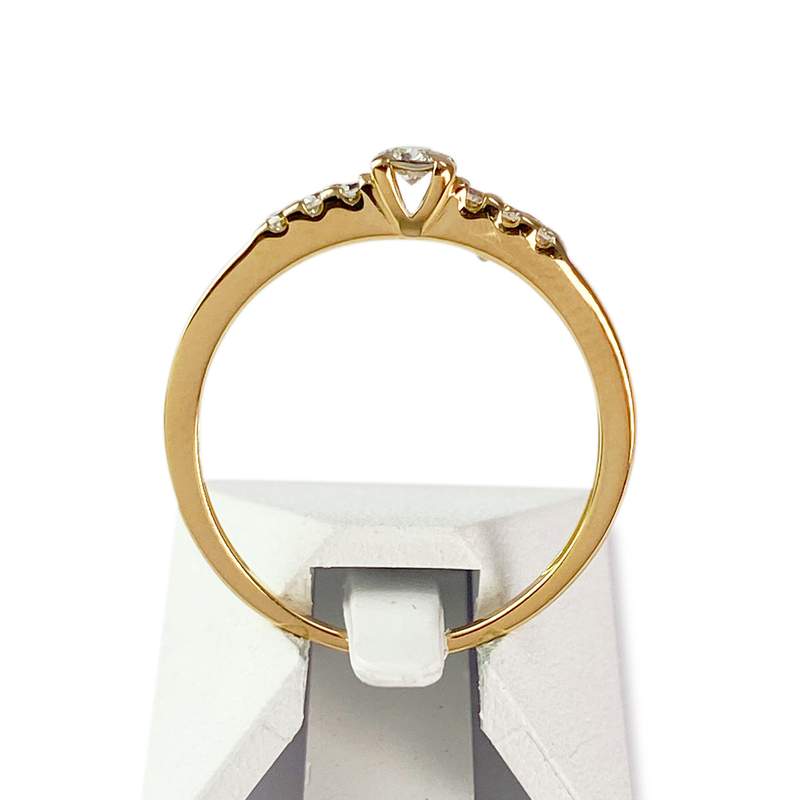 Bague d'occasion or 750 jaune diamants - vue 3