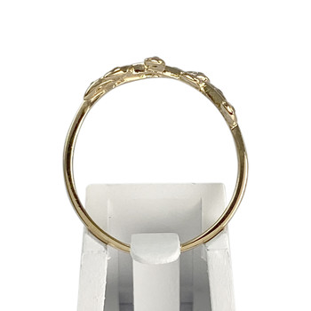 Tweedehands gouden ring 750 gele diamanten