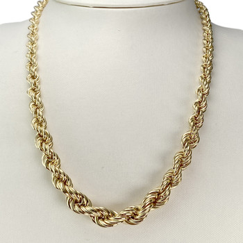 Pre-owned 750 yellow gold twisted chain necklace