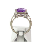 Bague d'occasion 2 ors 750 améthyste diamants - vue 3