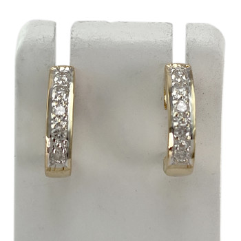 Boucles d'oreilles d'occasion or 750 2 tons diamants