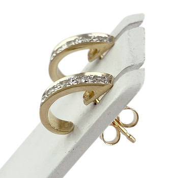 Boucles d'oreilles d'occasion or 750 2 tons diamants