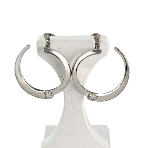 Créoles GAREL d'occasion or 750 blanc diamants