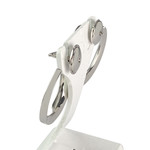 Créoles GAREL d'occasion or 750 blanc diamants - vue 2