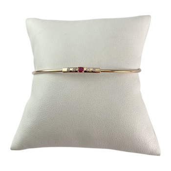 Bracelet MAUBOUSSIN d'occasion or 750 rose rubis diamants