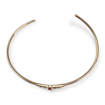 Bracelet MAUBOUSSIN d'occasion or 750 rose rubis diamants