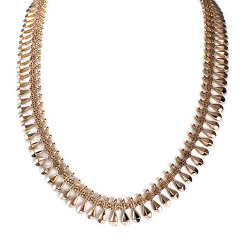 Second-hand necklace 750 yellow gold fancy mesh