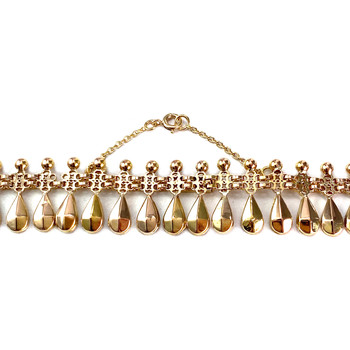 Second-hand necklace 750 yellow gold fancy mesh