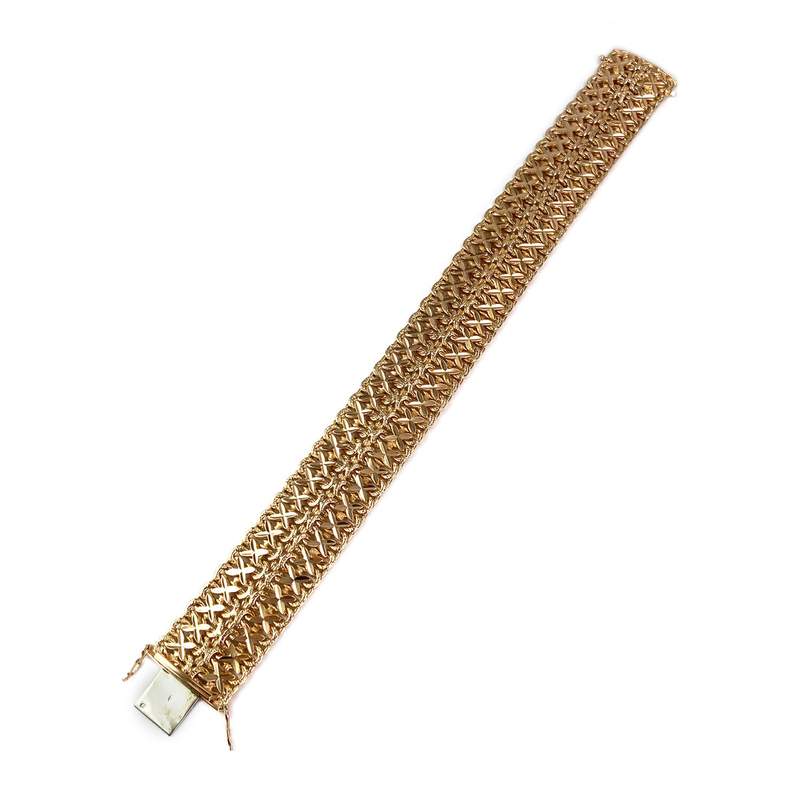 Bracelet d'occasion or 750 jaune maille fantaisie - vue 2