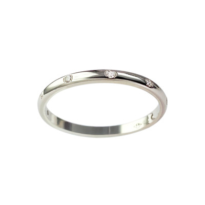 Bague d'occasion or 375 blanc diamants - vue 1