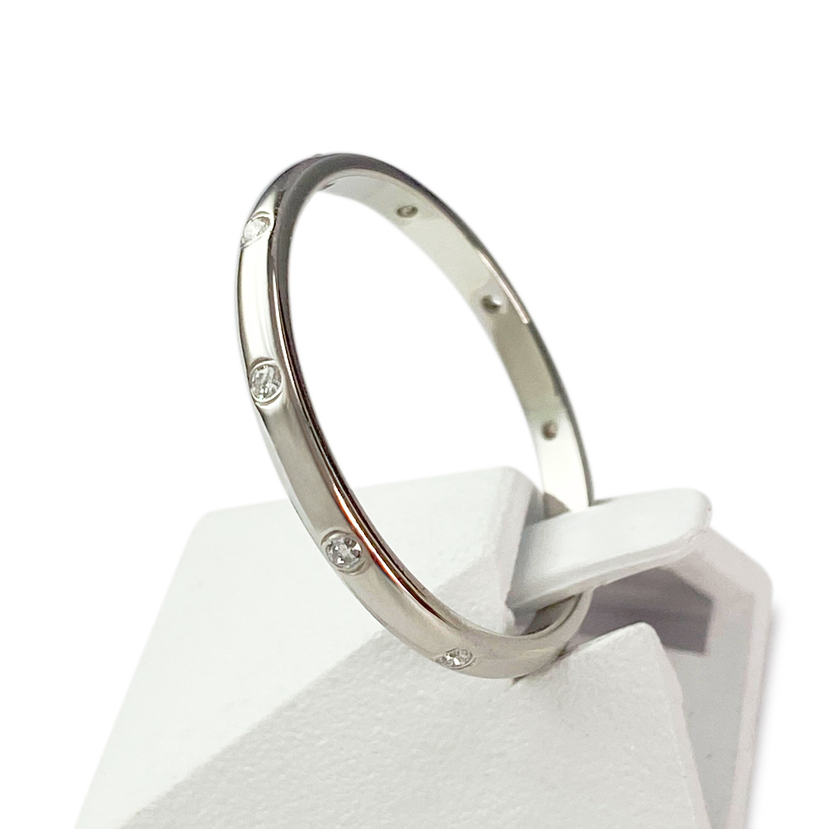 Bague d'occasion or 375 blanc diamants - vue 2