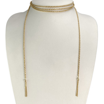 Sautoir d'occasion or 750 jaune maille torsadee