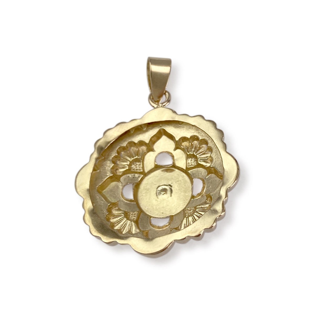 Tweedehands gouden hanger 750 gele gekweekte parel - bekijk 2