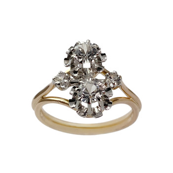 Bague d'occasion 2  ors 750  corindons synthétiques