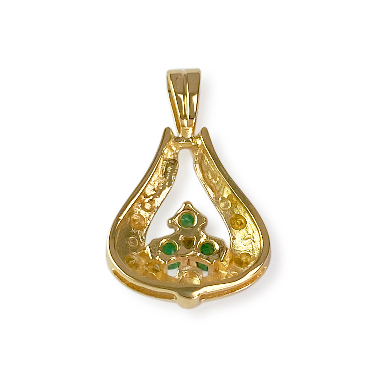 Pendentif d'occasion 2 ors 750 émeraude - vue 2