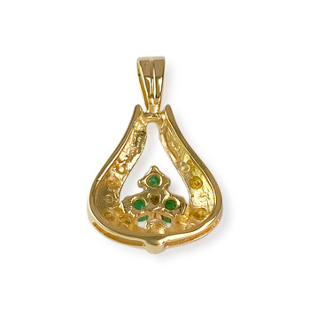 Pendentif d'occasion 2 ors 750 émeraude