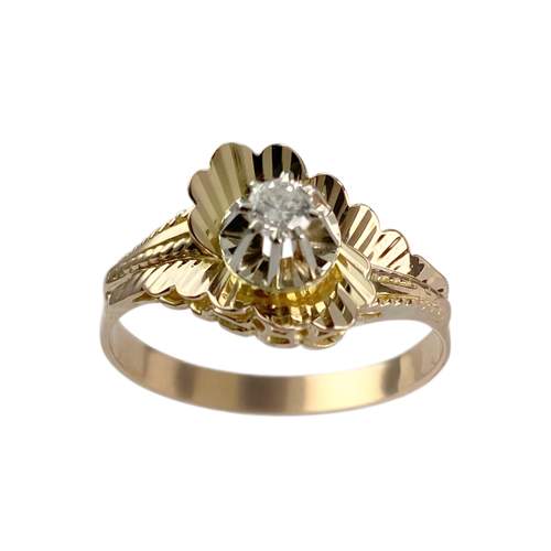 Tweedehands ring, 750 goud, diamant