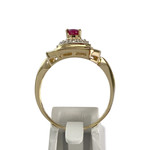 Bague d'occasion  or 750 2 tons diamants rubis - vue 3