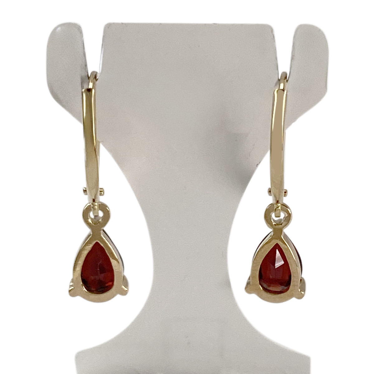 Boucles d'oreilles d'occasion or 750 jaune grenats - vue 3