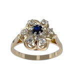 Bague d'occasion or 750 2 tons saphir spinelles synthétiques - vue 1