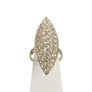 Tweedehands gouden ring 750 gele zirkonia's