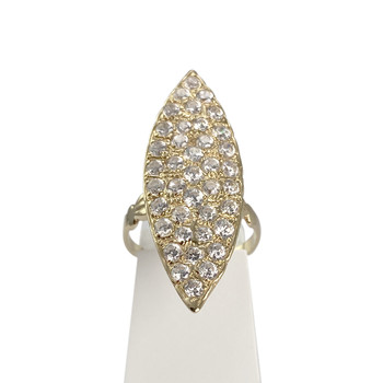Second-hand gold ring 750 yellow zirconias