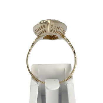 Second-hand gold ring 750 yellow zirconias