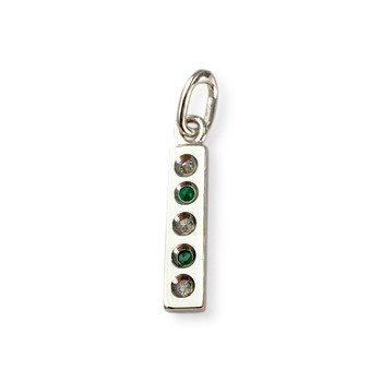 Pendentif d'occasion or 750 blanc diamants émeraudes