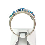 Bague d'occasion or 375 blanc topaze london blue, topaze swiss blue et topaze sky blue - vue 3