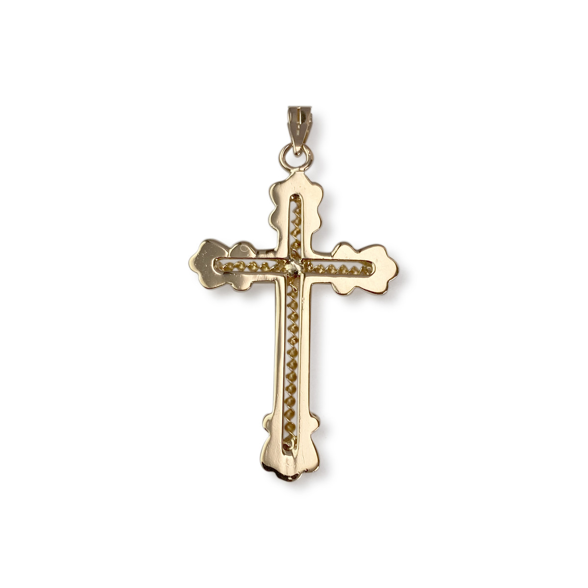 Second-hand 750 yellow gold cross - view 2