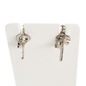 Boucles d'oreilles d'occasion or 750 blanc perles de Tahiti diamants noirs