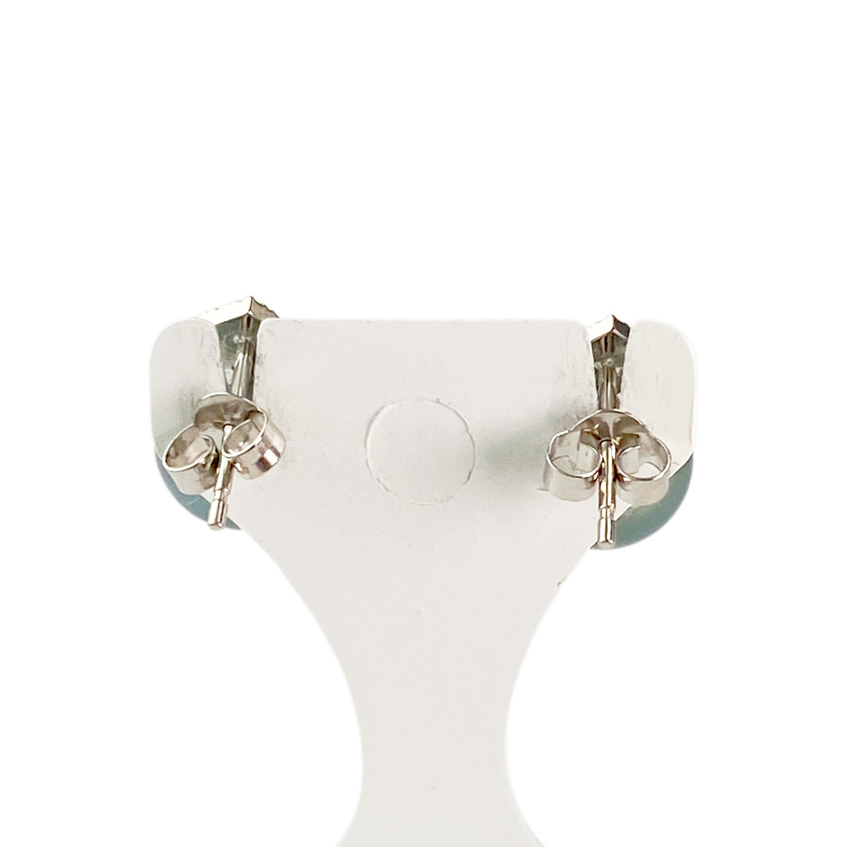 Boucles d'oreilles d'occasion or 750 blanc diamants perles de Tahiti - vue 3