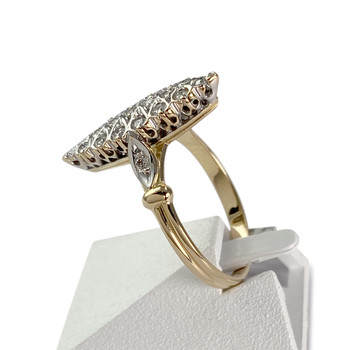 Bague d'occasion 2 ors 750 jaune et blanc diamants