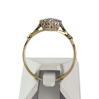 Bague d'occasion 2 ors 750 jaune et blanc diamants