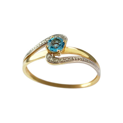 Bague d'occasion 2 ors 750 topaze traitée Swiss blue - vue 1