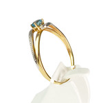 Bague d'occasion 2 ors 750 topaze traitée Swiss blue - vue 2