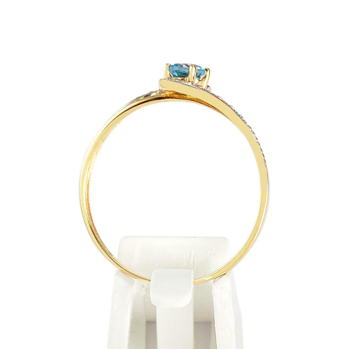 Bague d'occasion 2 ors 750 topaze traitée Swiss blue - vue 3