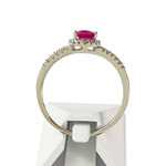 Bague d'occasion or 750 blanc rubis diamants - vue 3