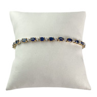 Bracelet d'occasion or 750 jaune maille fantaisie saphirs diamants