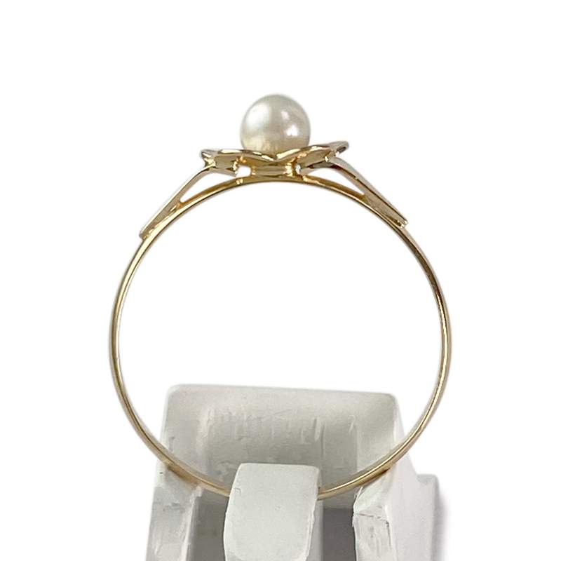 Bague d'occasion or 750 jaune perle de culture - vue 3