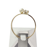 Bague d'occasion or 750 jaune perle de culture, zirconia - vue 3