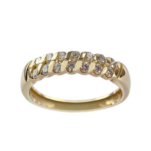 Second-hand gold ring 750 yellow diamonds