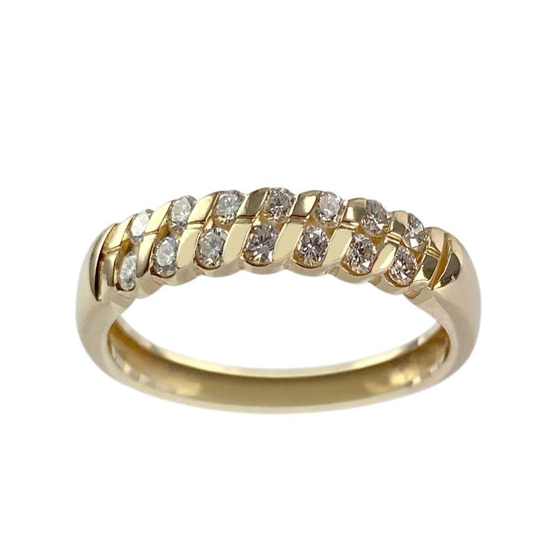 Bague d'occasion or 750 jaune diamants - vue 1
