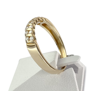 Tweedehands gouden ring 750 gele diamanten