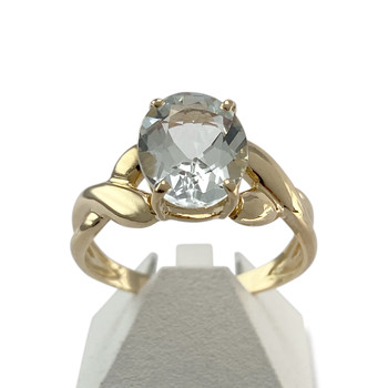 Bague d'occasion or 750 jaune aigue marine