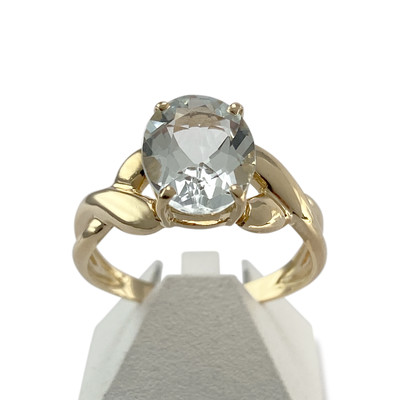 Bague d'occasion or 750 jaune aigue marine - vue 1